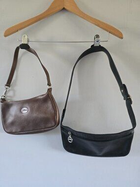 Lot of Two Leather Longchamp small bags (wristlet/hip)